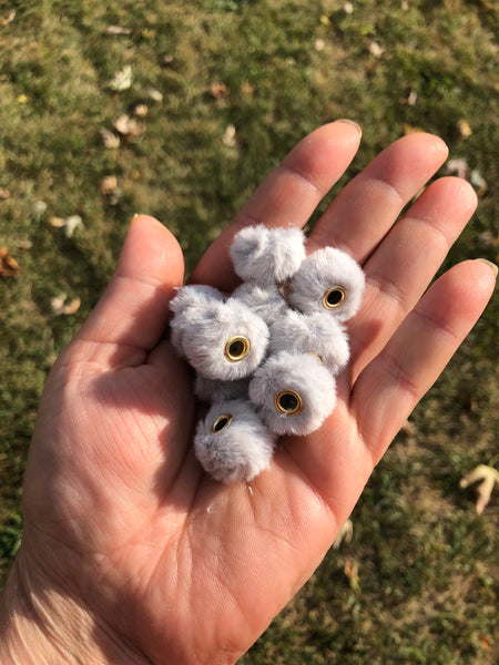 Gray Furry Beads