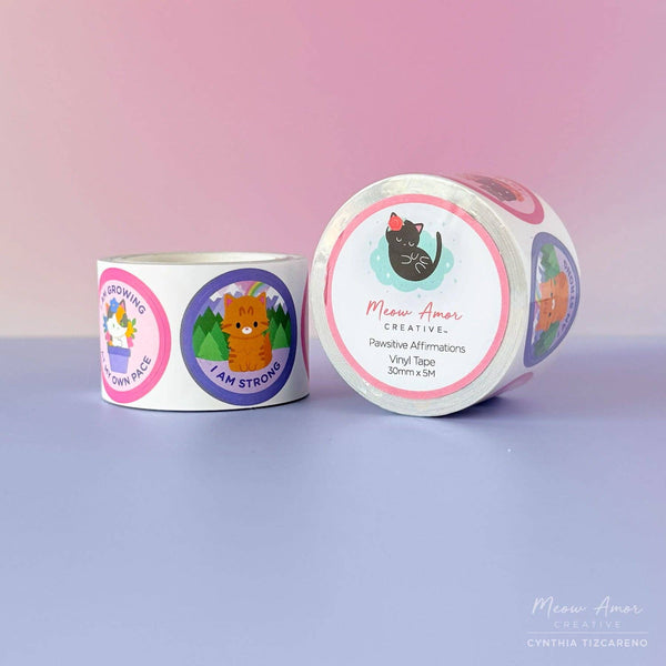 Pawsitive Affirmations Vinyl Sticker Roll Washi Tape