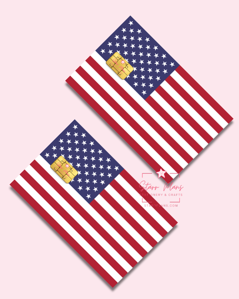UVDTF Permanent Debit Card Decal - United States Flag