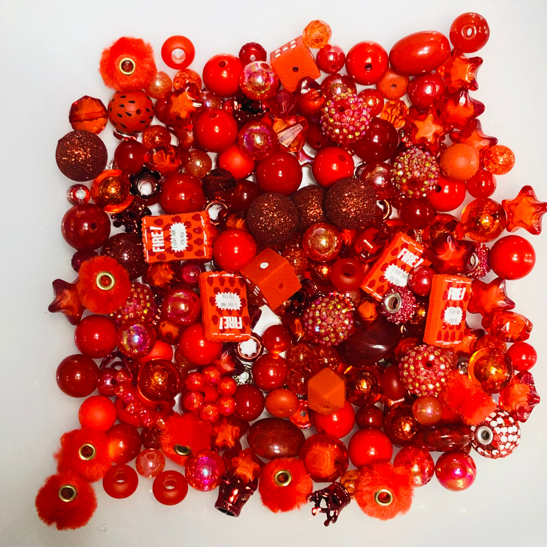 Bead Soup - Ruby Rhapsody || 3mm+ Large Hole || Bead Mixes || Acrylic & More