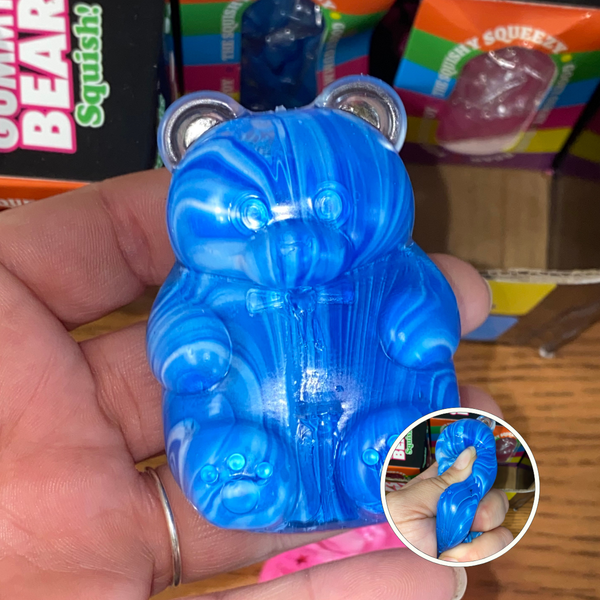 Swirly Tie-Dye Gummy Bear Squishy Toy