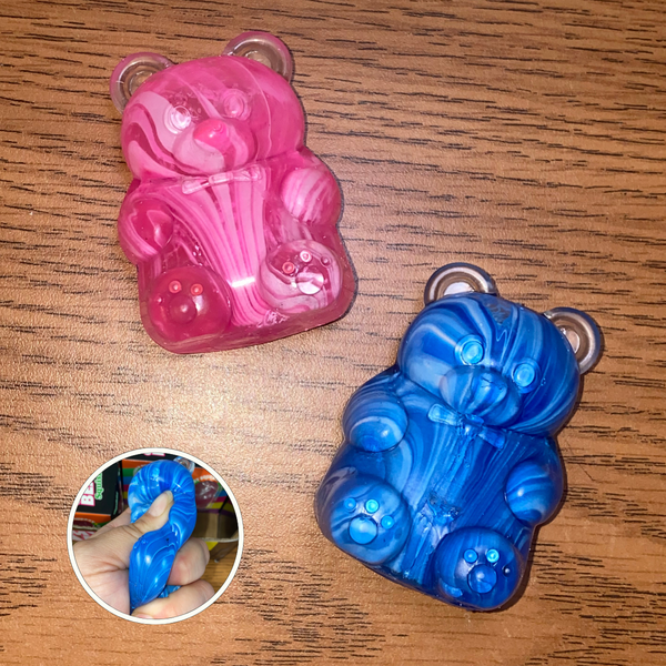 Swirly Tie-Dye Gummy Bear Squishy Toy