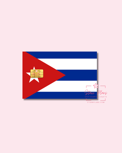UVDTF Permanent Debit Card Decal - Cuba Flag