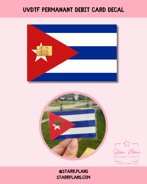 UVDTF Permanent Debit Card Decal - Cuba Flag