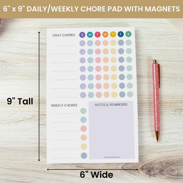 6x9 Chore Planning Pad with Magnets