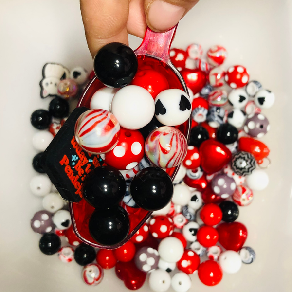 Bead Soup - Black Widow's Kiss || 3mm+ Large Hole || Bead Mixes || Acrylic Mix