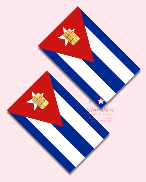 UVDTF Permanent Debit Card Decal - Cuba Flag