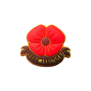 Silicone Focal Beads - Lest We Forget Poppy Flower  - 72A