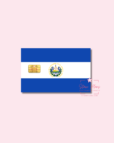 UVDTF Permanent Debit Card Decal - El Salvador Flag