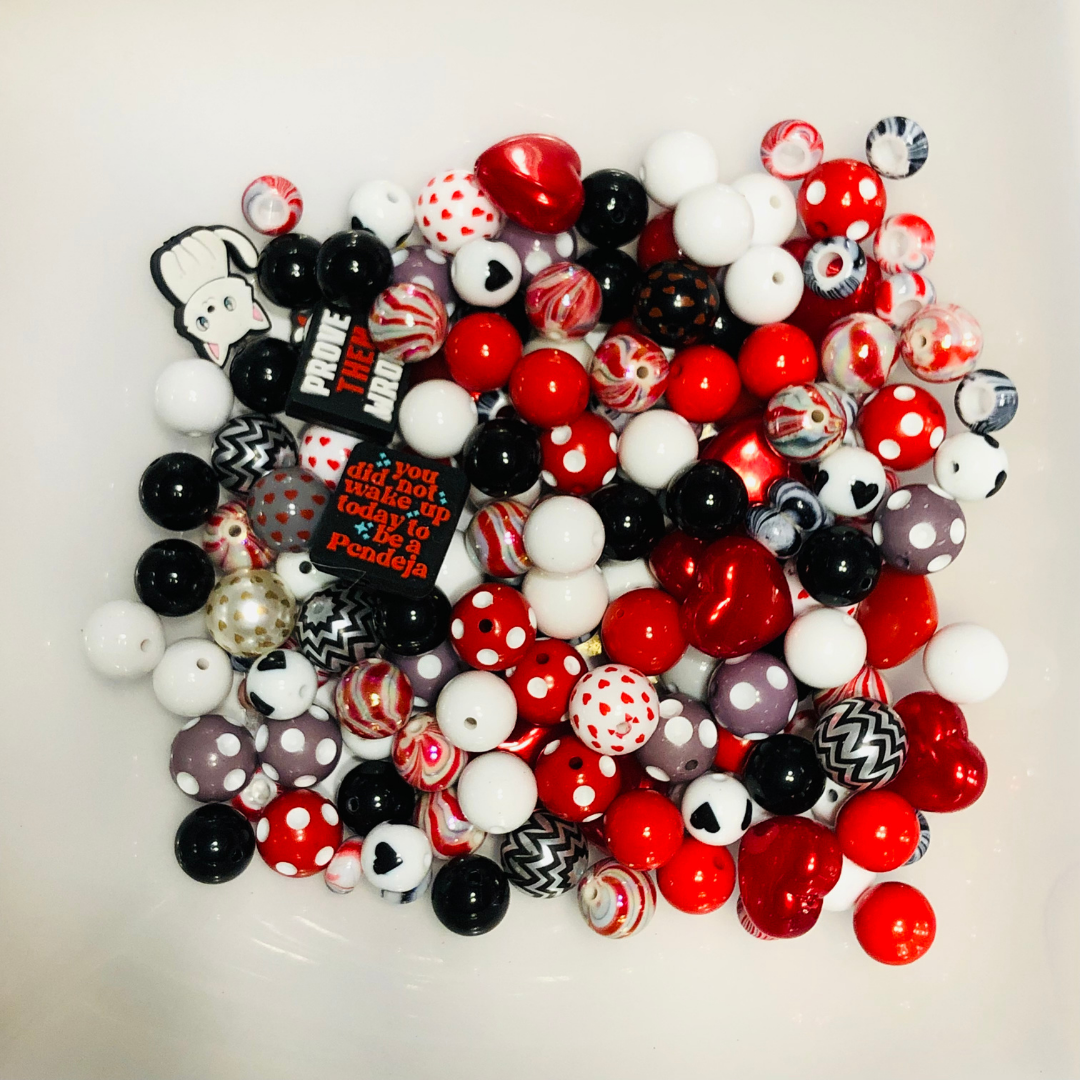 Bead Soup - Black Widow's Kiss || 3mm+ Large Hole || Bead Mixes || Acrylic Mix