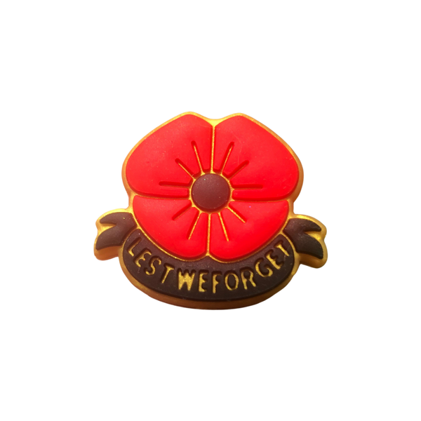 Silicone Focal Beads - Lest We Forget Poppy Flower  - 72A