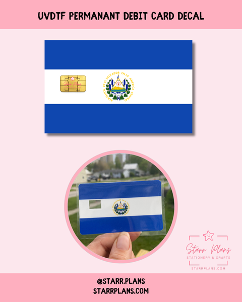 UVDTF Permanent Debit Card Decal - El Salvador Flag