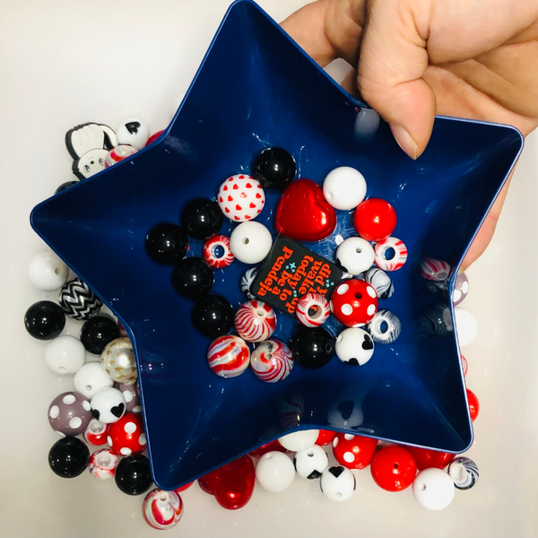Bead Soup - Black Widow's Kiss || 3mm+ Large Hole || Bead Mixes || Acrylic Mix