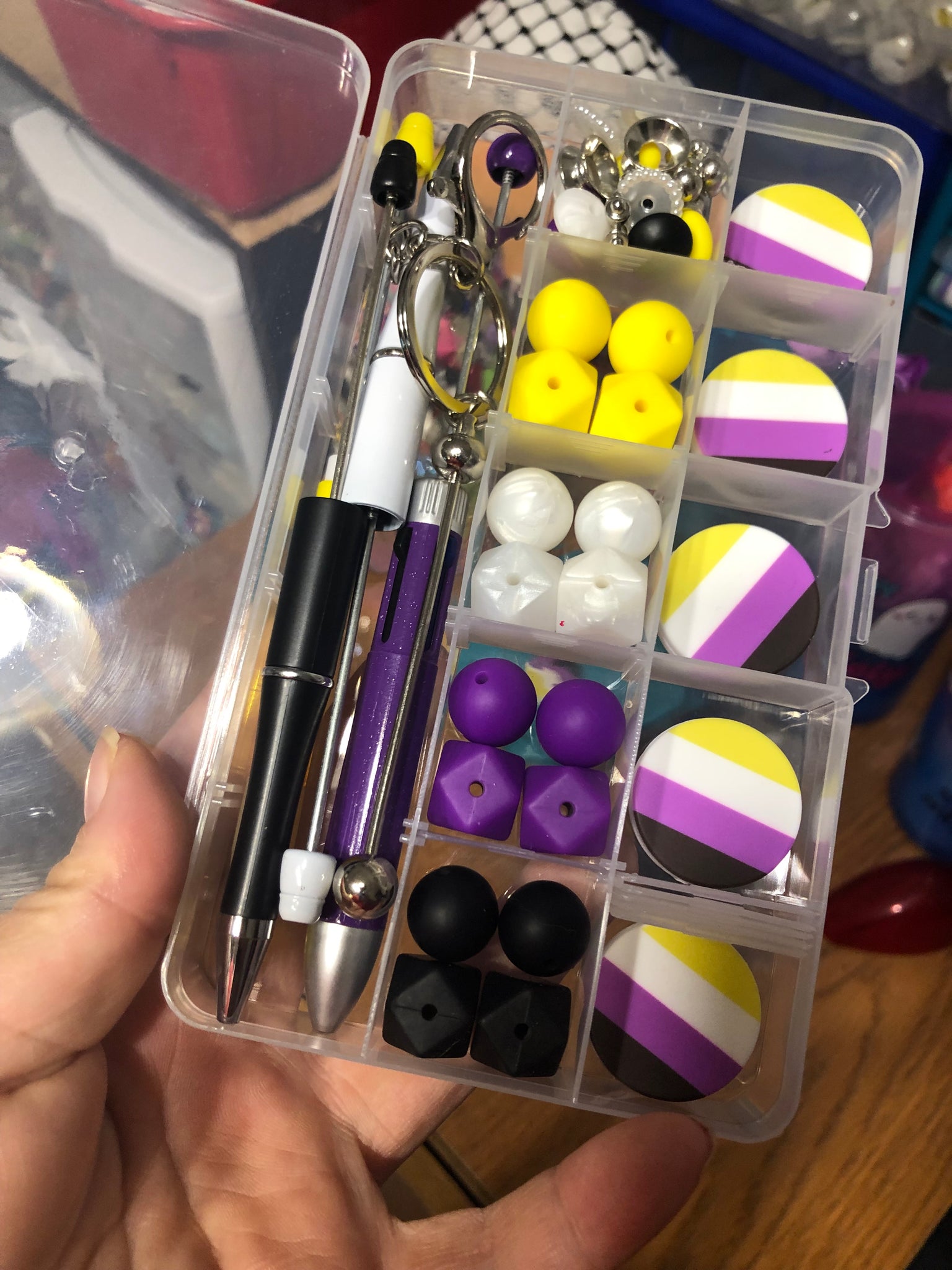 Beaded Pen Kit - Trans Pride Flag