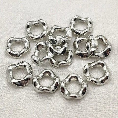 20mm Silver Wavy Spacer Beads