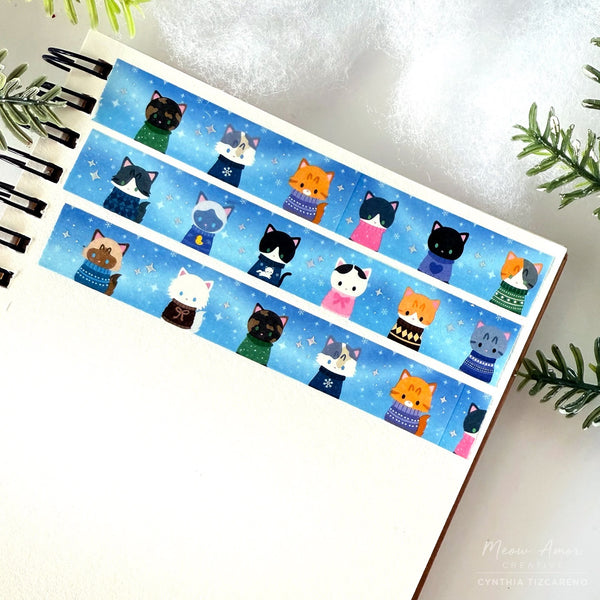 Sweater Cats Holo Washi Tape