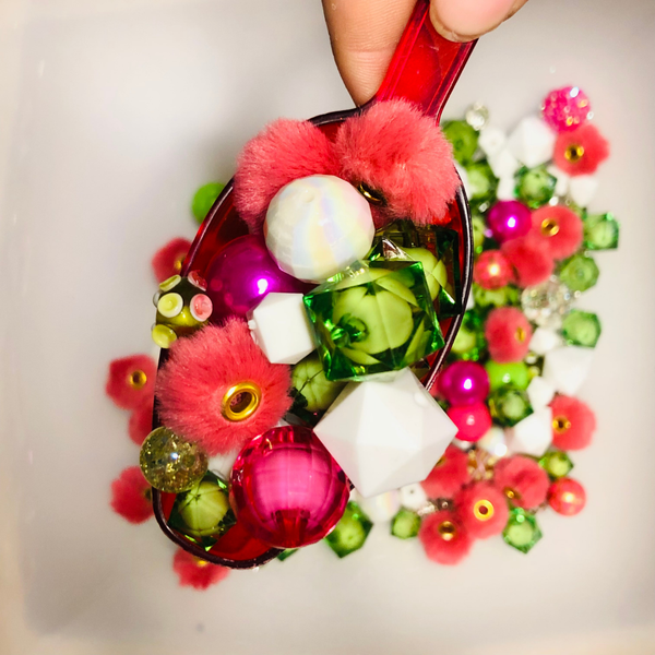 Bead Soup - Tropical Strawberry Limeade  || 3mm+ Large Hole || Bead Mixes || Acrylic