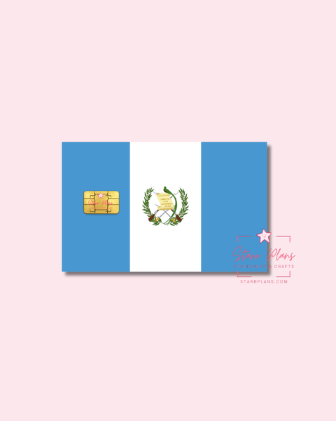 UVDTF Permanent Debit Card Decal - Guatemala Flag