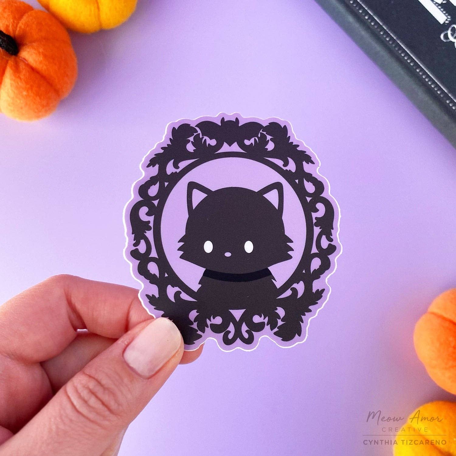 Gothic Cat Vinyl Sticker