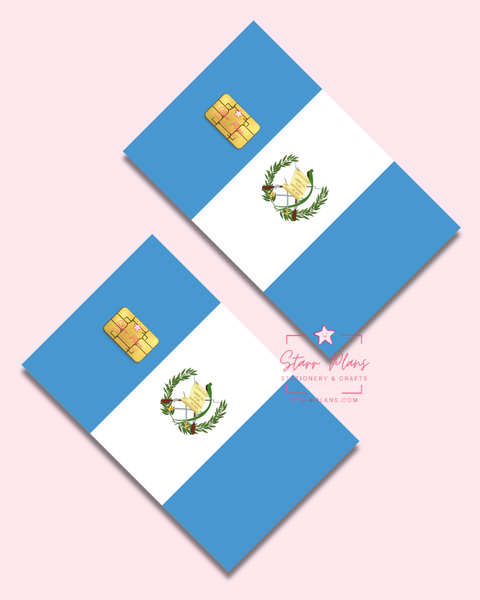 UVDTF Permanent Debit Card Decal - Guatemala Flag