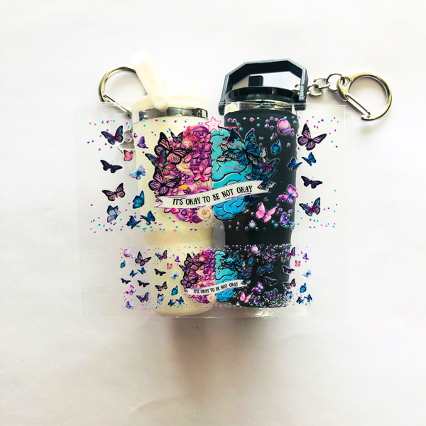 Mini Tumbler UVDTF Decal - Awareness: "It's Okay To Be Not Okay"