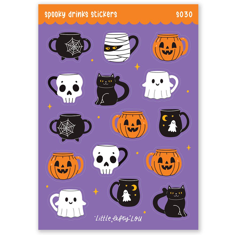 Spooky Drinks Matte Waterproof Stickers