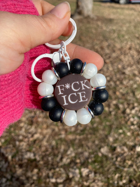 Flower Fidget Silicone Beaded Keychain - Various Styles