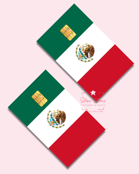 UVDTF Permanent Debit Card Decal - Mexico Flag