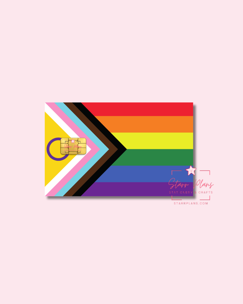 UVDTF Permanent Debit Card Decal - Pride Intersex Progress Flag