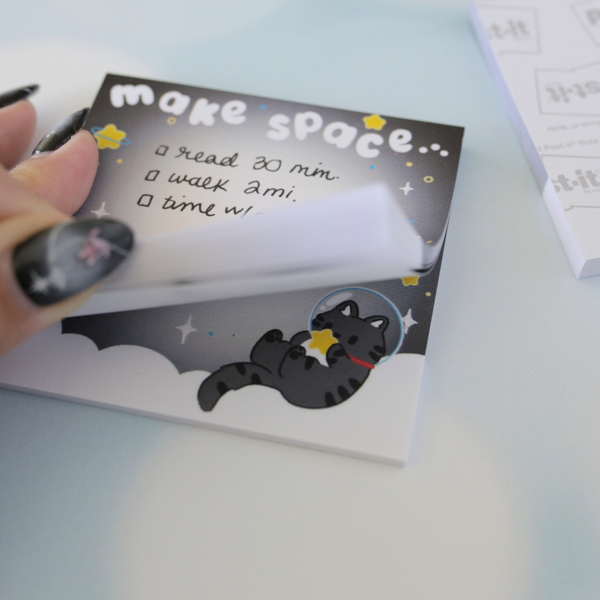 Space Kitty Dream Sticky Notepad