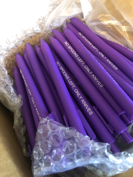 Macaron Pen - Purple "No Spoons Left, Only Knives"