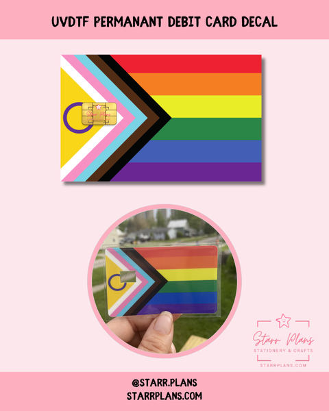UVDTF Permanent Debit Card Decal - Pride Intersex Progress Flag