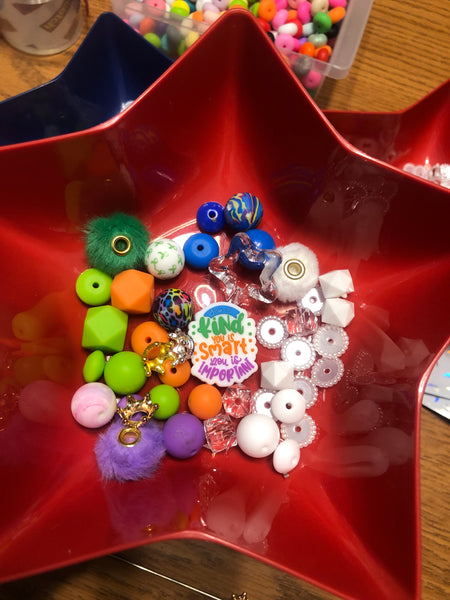 Bead Mixes - You is Kind || 3mm+ Large Hole || Bead Pack with Focal || Green, Purple, White