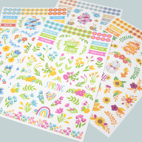 Planner Sticker Pack, Decorative Florals