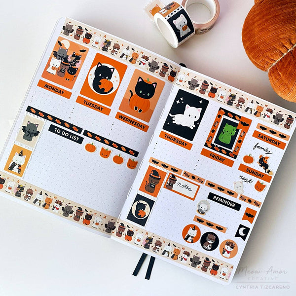 Cats Halloween Parade Planner Sticker Kit