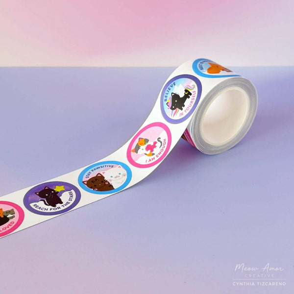 Pawsitive Affirmations Vinyl Sticker Roll Washi Tape