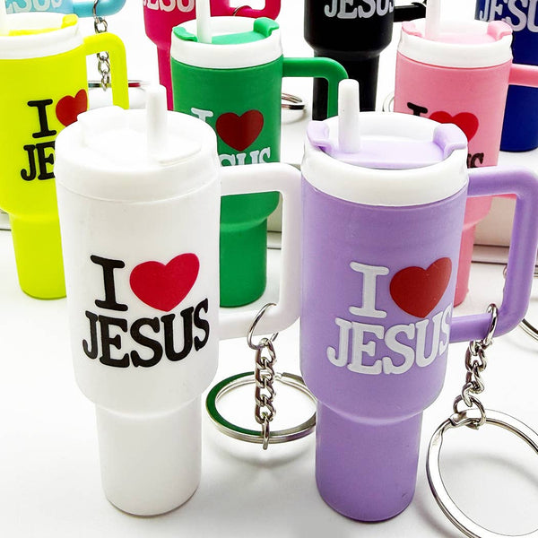 I LOVE JESUS Mini Tumbler Keychain