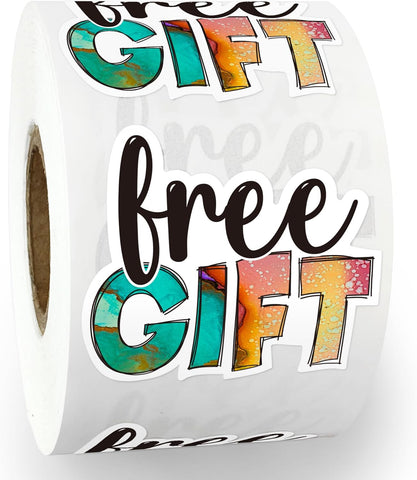 Happy Mail - "Free GIFT" Rainbow label stickers for packages