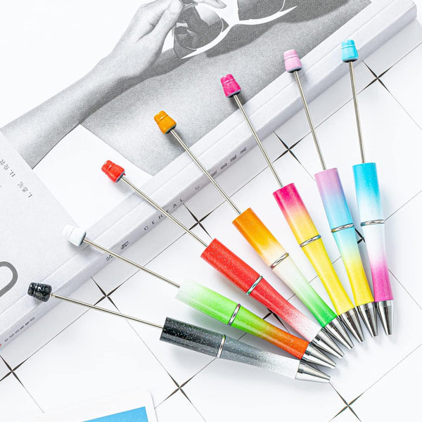 Beadable Plastic Beaded Pen Blank - Gradient Ombre Colors -