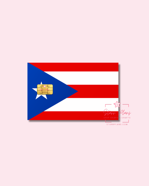UVDTF Permanent Debit Card Decal - Puerto Rico Flag