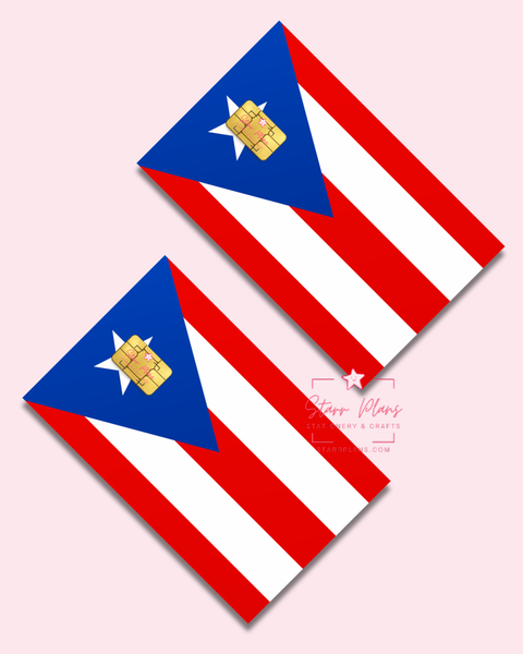 UVDTF Permanent Debit Card Decal - Puerto Rico Flag