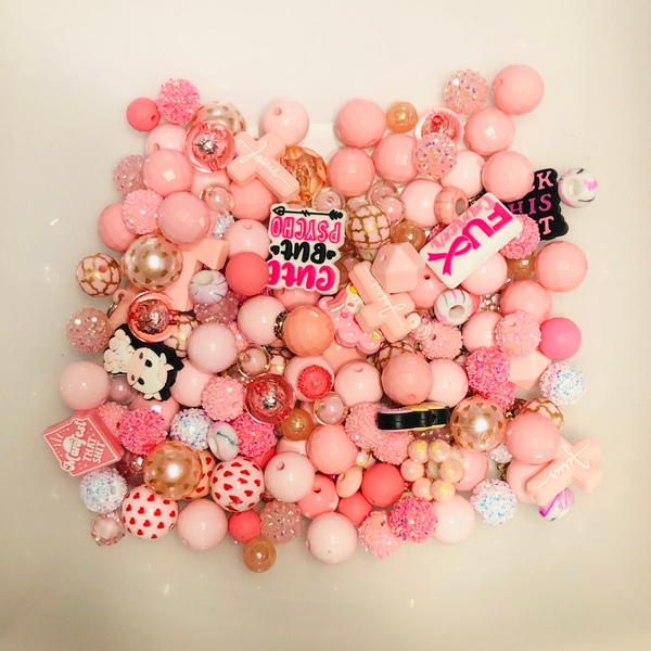 Bead Soup - Pink Bethie  || 3mm+ Large Hole || Bead Mixes || Acrylic & More