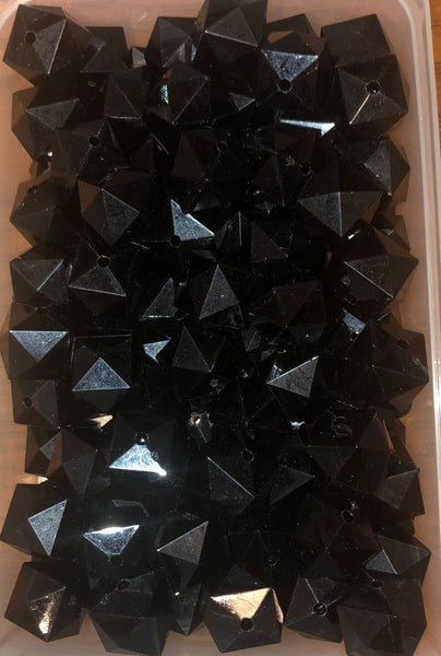 Black Onyx Multifaceted Cube || Chunky Bubblegum Beads || 12mm 20mm || Packs of 10 pieces
