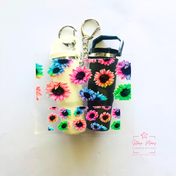 Mini Tumbler UVDTF Decal - Sunflower Rainbow