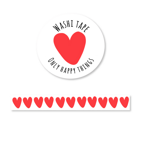 Red Hearts Washi Tape