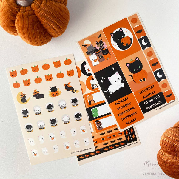 Cats Halloween Parade Planner Sticker Kit