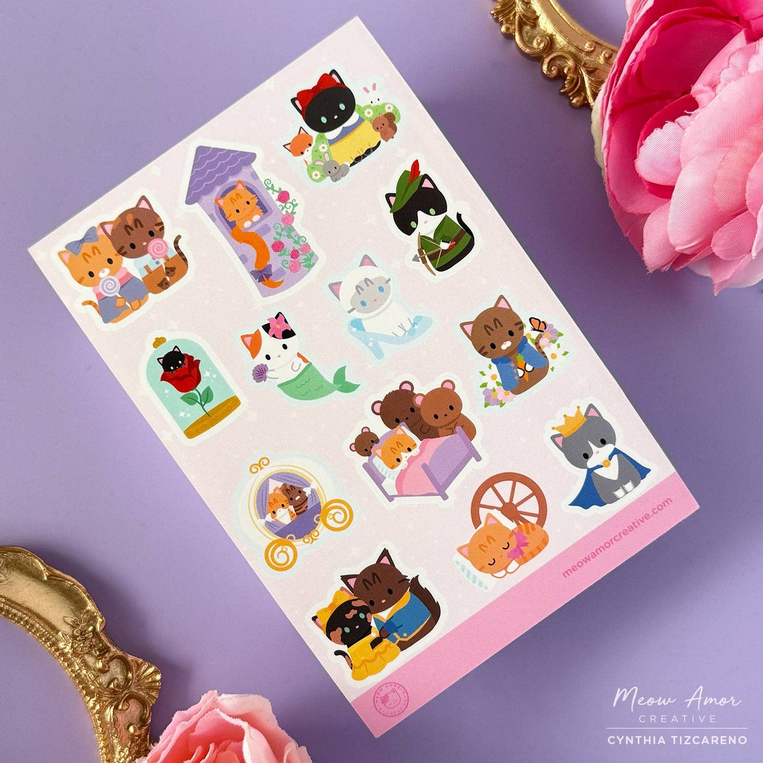 Fairy Tale Cats Sticker Sheet