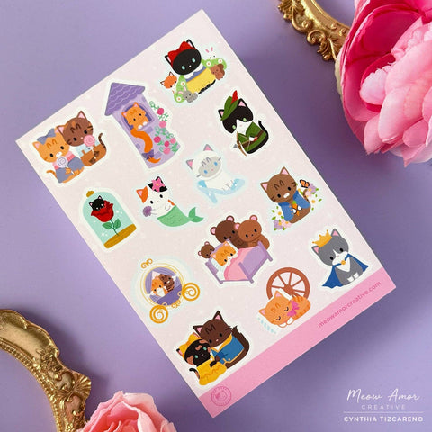 Fairy Tale Cats Sticker Sheet