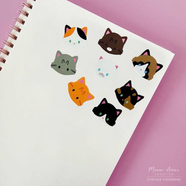 Fluffy Cats Vinyl Sticker Roll Washi Tape