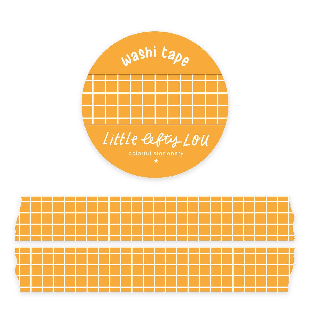 Ochre Yellow Grid Washi Tape